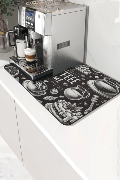 Valerine Life Kahve Makinesi Matı Su Geçirmez Kaymaz Yıkanabilir Çaycı, Çay Espresso Makinesi Pad 35x45cm 27KHD240110 ürün görseli 1