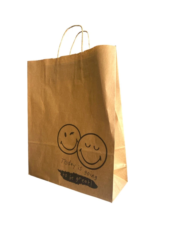 Umur Karton Çanta 12x32x40 (Smıley 90gr Kraft ) – 1 Adet ürün görseli 1