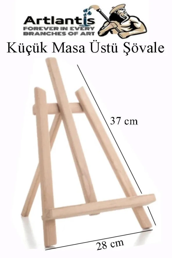 Masa Üstü Şövale 1 Adet Küçük Şövalye 28x37 cm Çam Ağacından İmal Edilmiştir Sanatsal Tuval Sergi ürün görseli 1