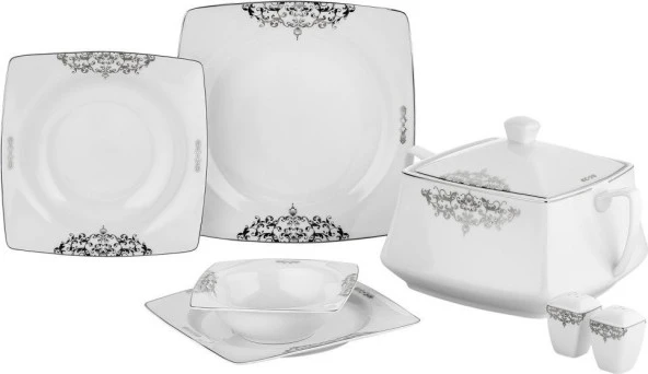 Taç Real Bone Noris 60 Parça Yemek Takımı Platin - TAC-2261 ürün görseli 1