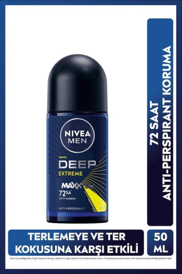 Nivea Men Deep Extreme Erkek Roll-On Deodorant 50 ml ürün görseli 1