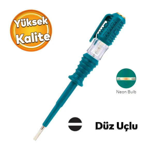 Total Kontrol Kalemi 140 mm Elektrik Priz Faz Voltaj Kontrol Tornavidası Düz Uçlu THT291408 ürün görseli 1