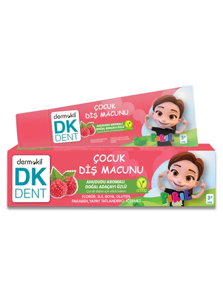 DK Dent Vegan Pırıl Ahududu Aromalı Florürsüz 50 ml Çocuk Diş Macunu ürün görseli 1