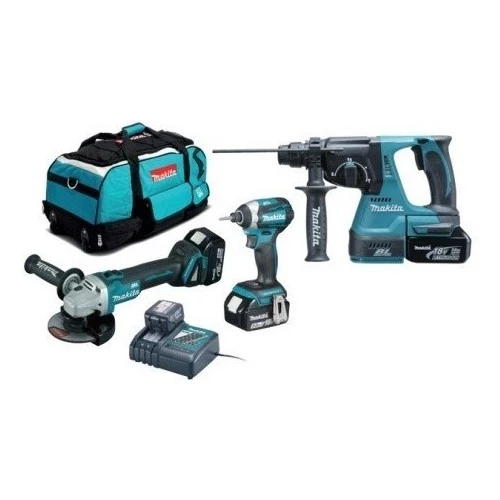 Makita DLX3070TX 18V 5.0AH Akülü 3'lü Kombine Set ürün görseli 1