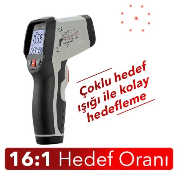 Cem DT835 Dairesel Lazer Termometre-800°C - Resim 3