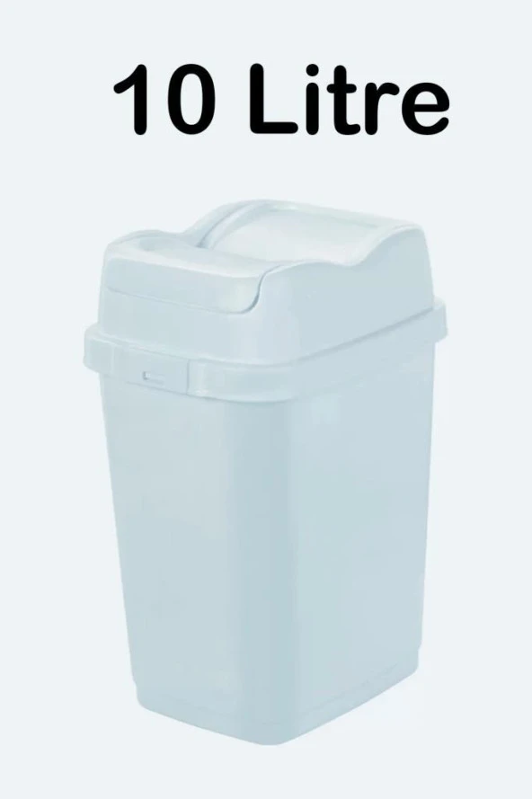 Plastik 10 Litre Kilitli Easy Çift Kapaklı Çöp Kovası Açık Mavi ürün görseli 1