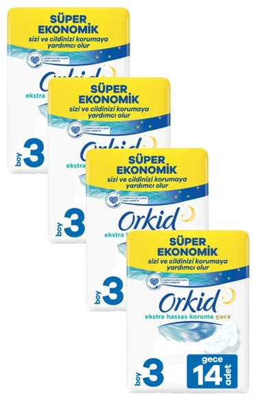 Orkid Extra Hassas Dörtlü Gece 14'lü X 4 Adet ürün görseli 1