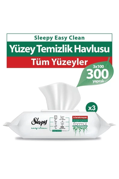 SLEEPY Easy Clean Yüzey Temizlik Havlusu 100 Yaprak X 3 Adet ürün görseli 1