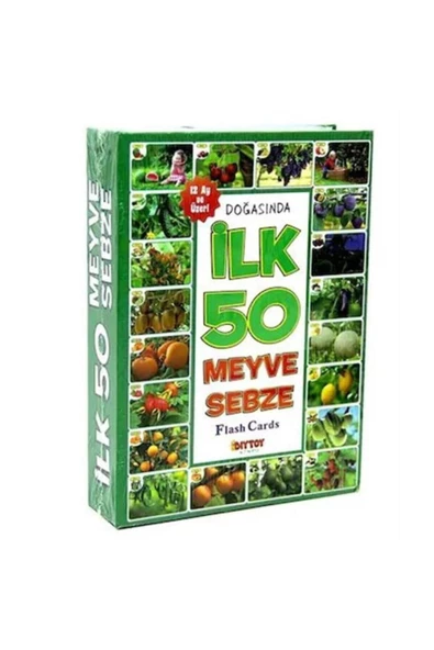 DIYTOY Ilk 50 Meyve Sebze Eğitici Kart Seti ürün görseli 1