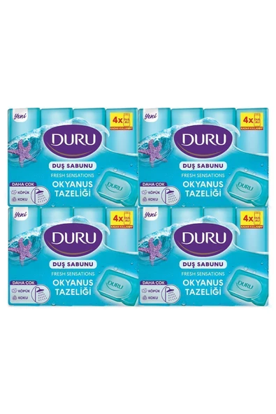 Duru Fresh Sensations Okyanus Tazeliği 16 Adet Duş Sabunu 4x600gr ürün görseli 1