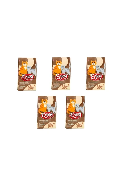 Enjoy Tavuk Etli Yetişkin Kedi Maması 1 Kg x 5 Adet ürün görseli 1