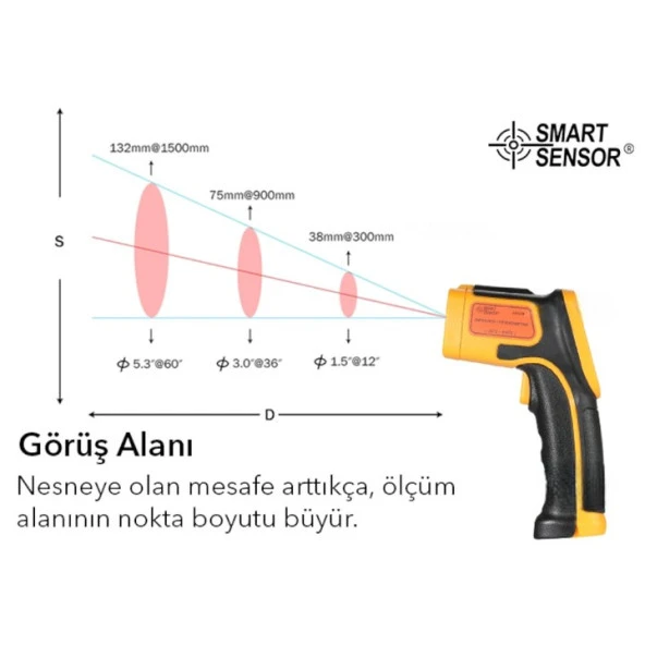 Smart Sensor AS530 Hassas Sıcaklık Termometre-550°C - Resim 4