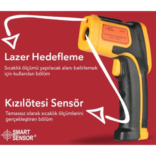 Smart Sensor AS530 Hassas Sıcaklık Termometre-550°C - Resim 6