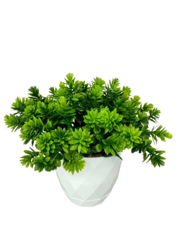 Nettenevime Yapay Çiçek Beyaz Saksıda Lotus Dekoratif Masa Çiçeği 15cm ürün görseli 1