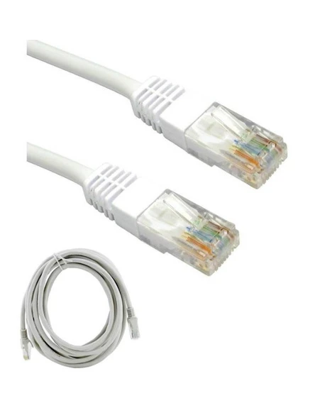 20 Metrelik Cat6 Lan Fabrikasyon Internet Data Kablosu(ethernet Modem Rj45 Uçlu Jacklı Network Adsl) ürün görseli 1