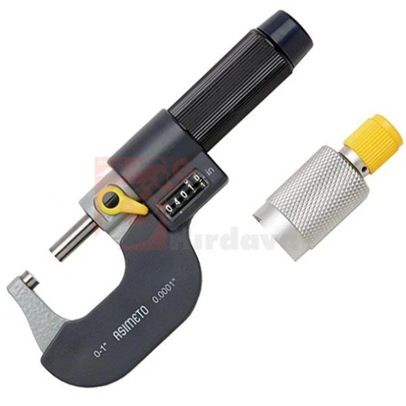 Asimeto AS-108 Numaratörlü Dışçap Mikrometresi 0-25mm ürün görseli 1