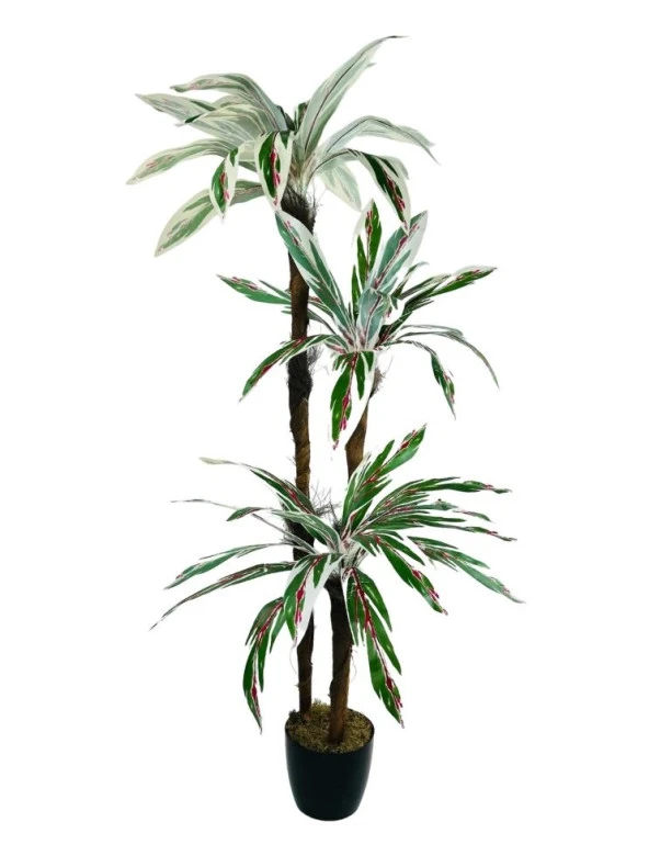Nettenevime Yapay Ağaç Kızıl Beyaz Yukka 3Katlı 54 Yaprak 130*65cm ürün görseli 1