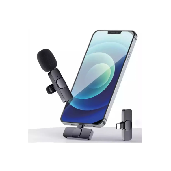 Android Ve İOS Telefon Uyumlu Mikrofon  Youtuber, Tiktok, Skype  Kablosuz Yaka Mikrofonu ürün görseli 1