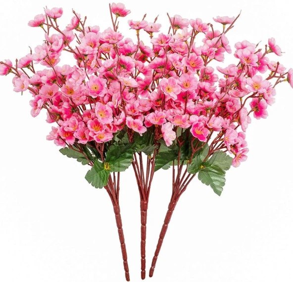 Nettenevime Yapay Çiçek Bahardalı Japon Kiraz Çiçeği 9 Dallı 35cm Pembe 3 Demet ürün görseli 1