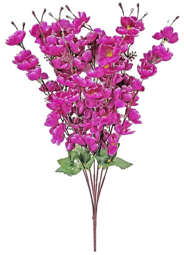 Nettenevime Yapay Çiçek Bahardalı Japon Kiraz Çiçeği 7 Dallı 57cm Mor ürün görseli 1