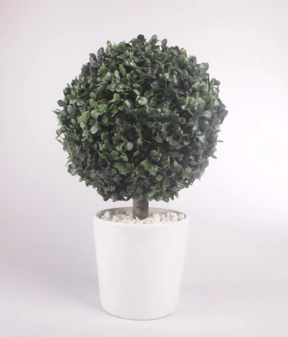 Nettenevime Yapay Ağaç Şimşir Top Tek Toplu 20x35cm Seramik Saksılı ürün görseli 1