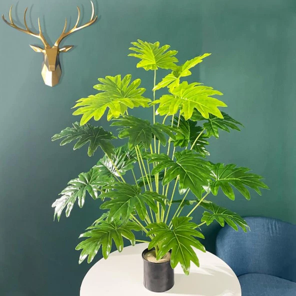 Nettenevime Yapay Ağaç Salon Bitkisi Syngonium 70 cm 18 Yaprak Antrasit Saksıda ürün görseli 1