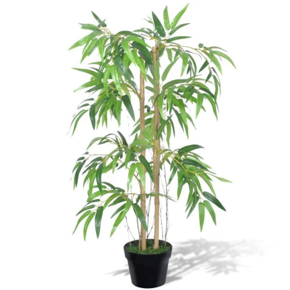 Nettenevime Yapay Ağaç Bambu Ağacı 2 Gövdeli Çalılı 90x70cm Siyah Plastik Saksılı ürün görseli 1