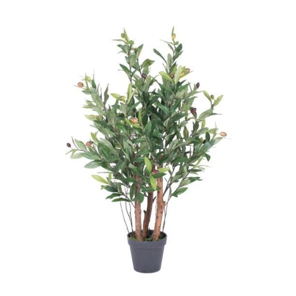 Nettenevime Yapay Çiçek Zeytin Ağacı 3 Gövdeli Plastik Siyah Saksıda 60cm Yapay Ağaç ürün görseli 1