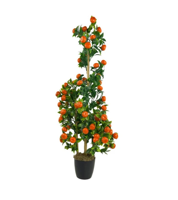 Nettenevime Yapay Ağaç Mandalina Ağacı 80cm 3boy Bambuda Akrilik Siyah Saksılı ürün görseli 1