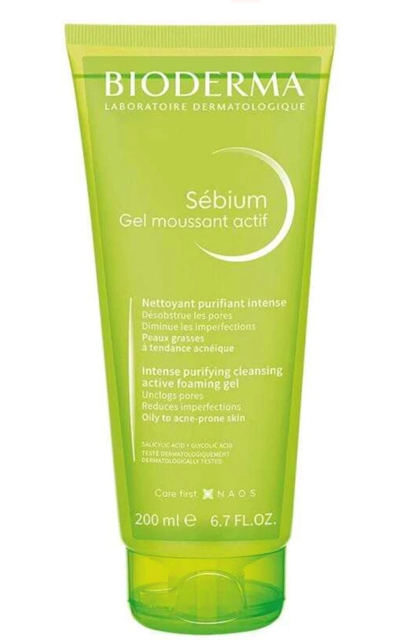 Bioderma Sebium Foaming Gel Active 200 ml - Yüz Temlizleyici ürün görseli 1