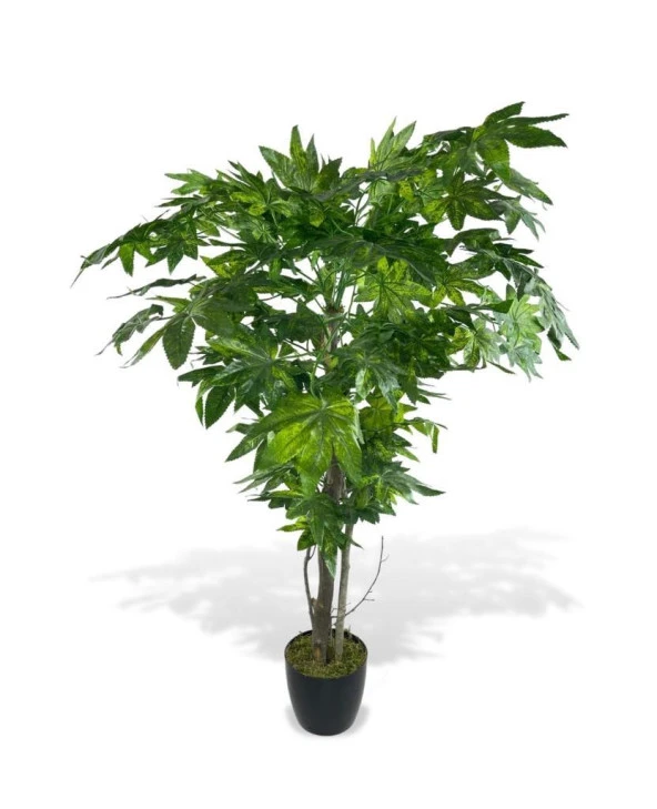 Nettenevime Yapay Ağaç Yeşil Çınar Ağacı100x70cm Siyah Plastik Saksılı ürün görseli 1