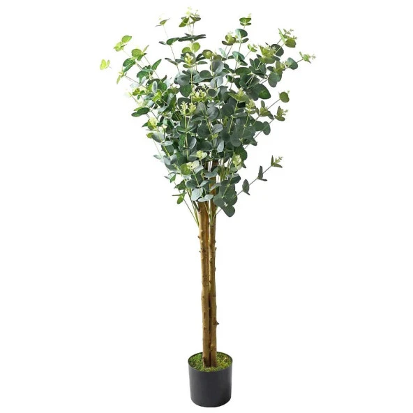 Nettenevime Yapay Okaliptus Ağacı 120cm Doğal Gövdeli Gerçek Görünümlü Yapay Ağaç ürün görseli 1