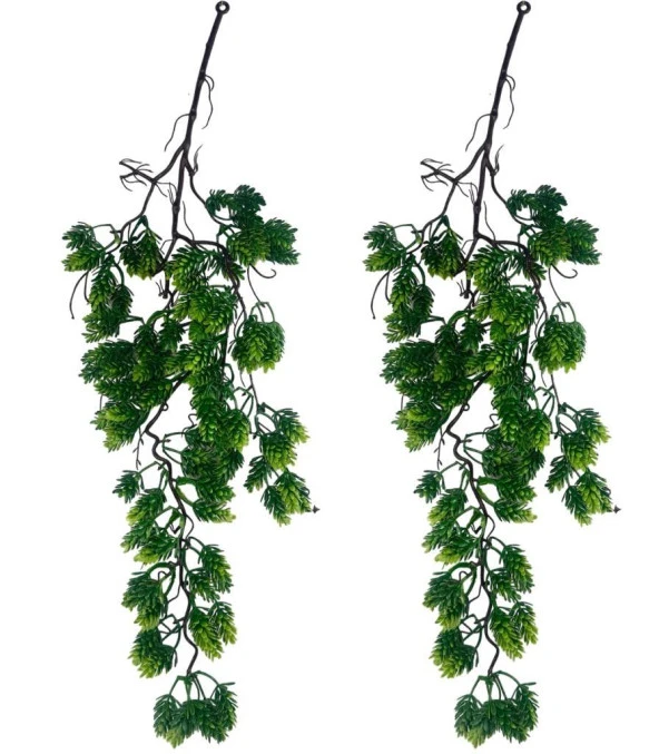 Nettenevime Yapay Çiçek Sarkan Doğal Dallı Kozalak Çiçeği 70cm Yapay Sarmaşık Yeşil ürün görseli 1