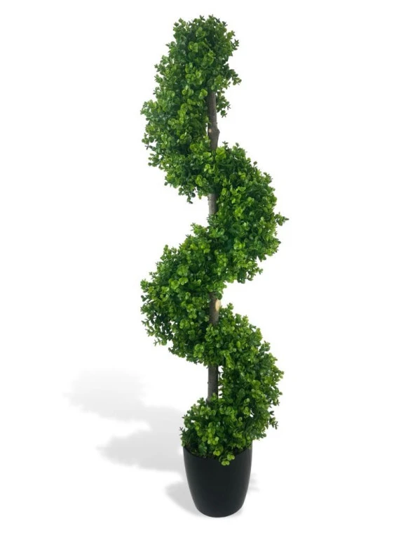 Nettenevime Yapay Ağaç Spiral Şimşir Ağacı 130cm Salon Bitkisi Düz Yeşil ürün görseli 1