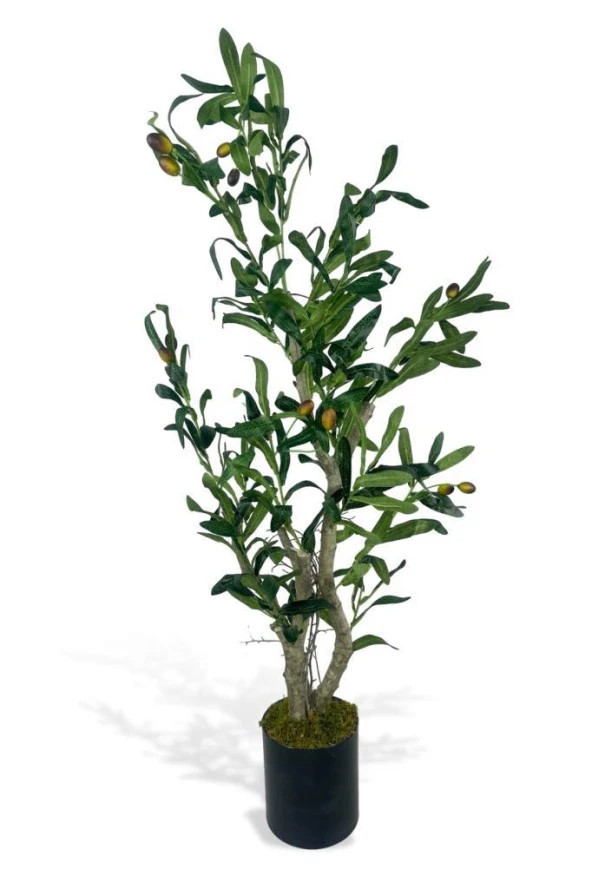 Nettenevime Yapay Çiçek Zeytin Ağacı Doğal Gövdeli Galvaniz Siyah Saksıda 95cm Yapay Ağaç ürün görseli 1