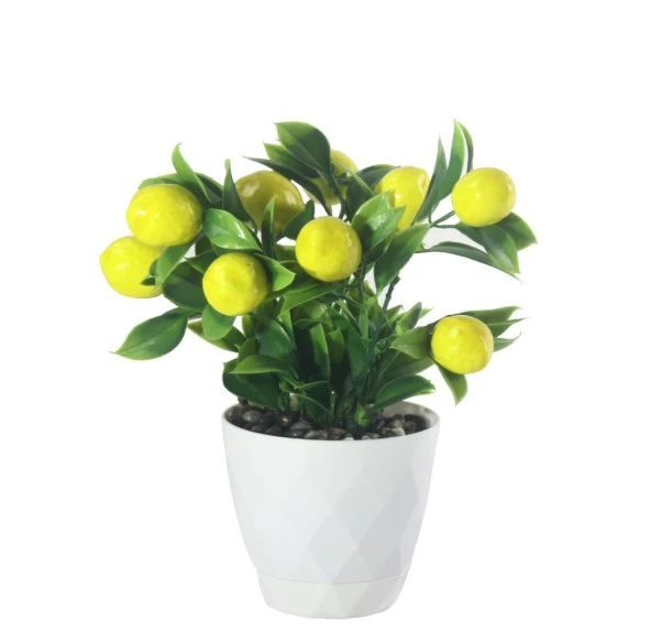 Yapay Çiçek Limon Ağacı Beyaz Saksıda Ve Dekoratif ürün görseli 1
