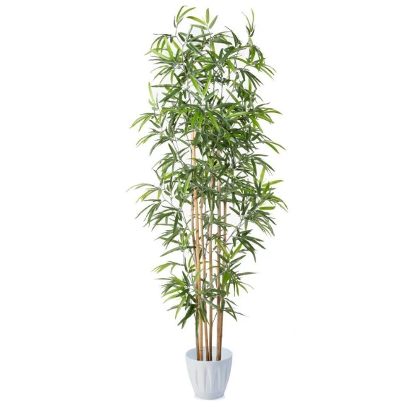 Nettenevime Yapay Bambu Ağacı 5 Sopalı 2 Metre Yoğun Yapraklı ürün görseli 1