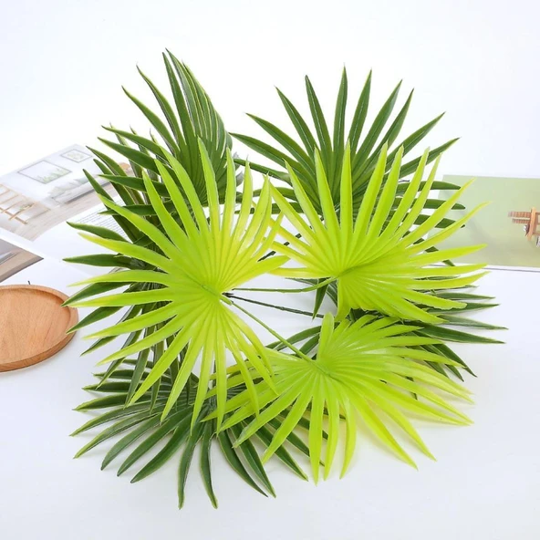 Nettenevime Yapay Çiçek Yelpaze Palmiye 8 Yapraklı  Demet 50*40cm Salon Çiçeği Yapay Bitki ürün görseli 1