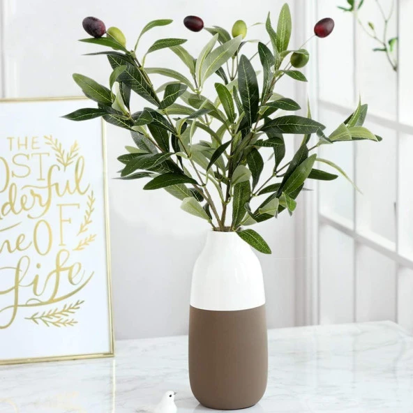 Nettenevime Yapay Zeytin Dalı 45cm 4 Meyveli Yapay Çiçek ürün görseli 1