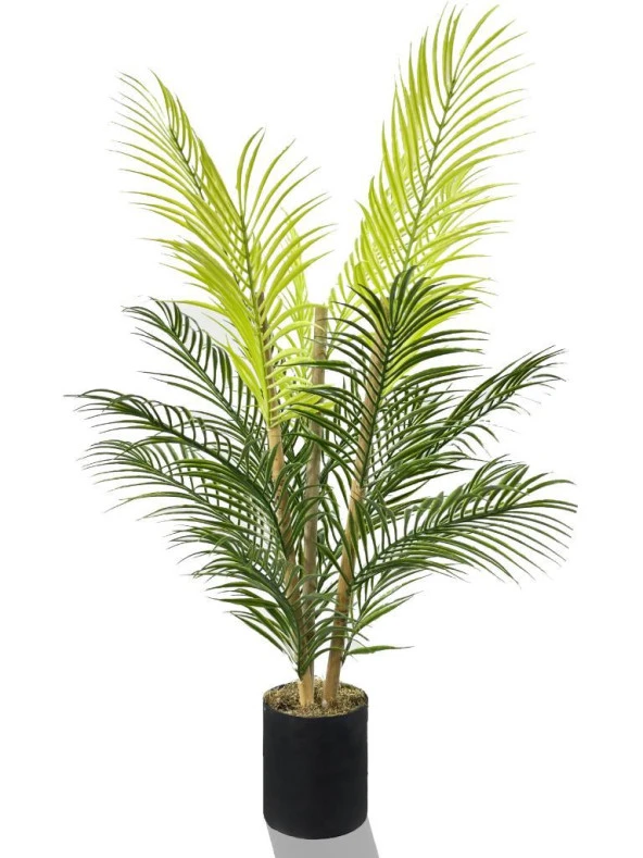 Nettenevime Yapay Çiçek Areka Ağacı Palmiye Ağacı Bambu Saplı Siyah Saksılı Salon Çiçeği 18 Yaprak 85 cm ürün görseli 1