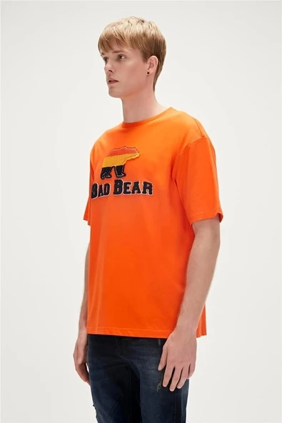 Bad Bear Üç Parçalı Turuncu Erkek Tişört - Resim 3
