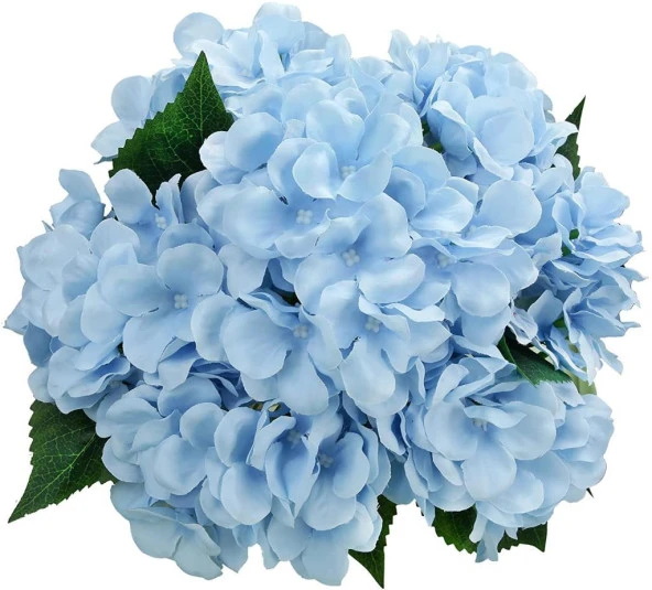 Nettenevime Yapay Çiçek Ortanca Çiçeği Demeti 43 cm Mavi Açık ürün görseli 1