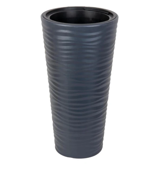 Nettenevime Antrasit Kumsal Vazo Dekoratif Uzun Saksı 5.5 lt  30*57cm ürün görseli 1