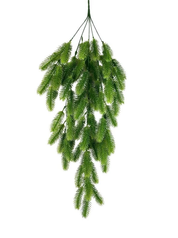 Nettenevime Yapay Çiçek Sarkan Çiçek Yeşil Çam İğneli Ponpon Yapay Sarmaşık  70*30cm UV Katkılı Güneşe Dayanıklı ürün görseli 1