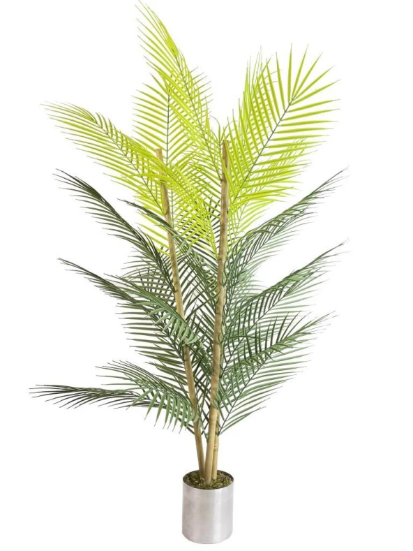 Nettenevime Yapay Çiçek Areka Ağacı Palmiye Ağacı Bambu Saplı Siyah Saksılı Salon Çiçeği 27 Yaprak 115 cm ürün görseli 1