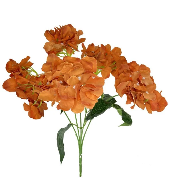 Nettenevime Yapay Çiçek Ortanca Çiçeği Demeti 43 cm Turuncu ürün görseli 1
