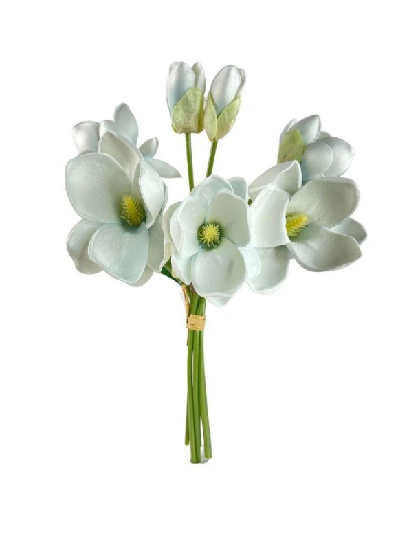 Nettenevime Yapay Çiçek Manolya Letex Eva Magnolia 33cm Pudra Uçuk Mavi ürün görseli 1