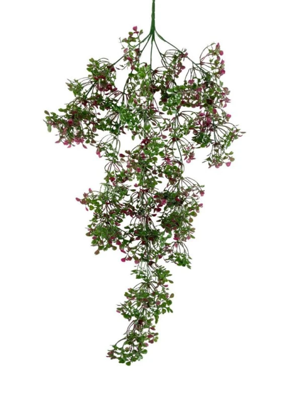 Nettenevime Yapay Çiçek Sarkan Çiçek Bordo Yeşil Fare Kulağı Şimşir Yapay Sarmaşık  60*30cm UV Katkılı Güneşe Dayanıklı ürün görseli 1
