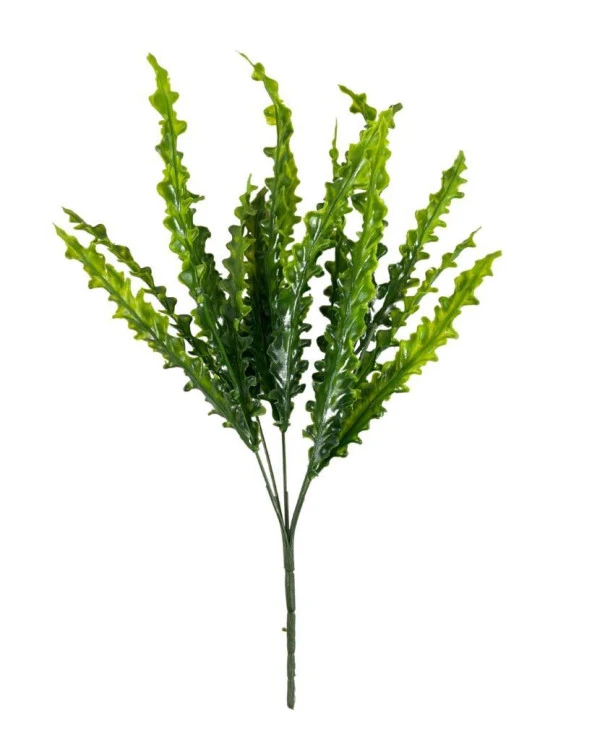 Nettenevime Yapay Çiçek Kıvırcık Saz Yeşil 5 Dallı 40*20cm Aradal Garnitür Çiçek ürün görseli 1