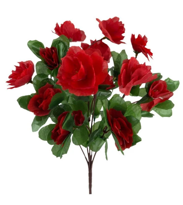 Nettenevime Yapay Çiçek Kırmızı Açelya Demeti 7 Dallı 33*20cm ürün görseli 1
